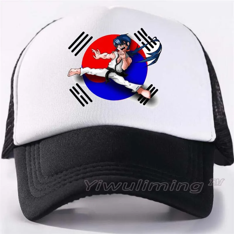 

New Summer Trucker Caps taekwondo Cool Summer Black Adult Cool Baseball Mesh Net Trucker Caps Hat for Men Adjustable