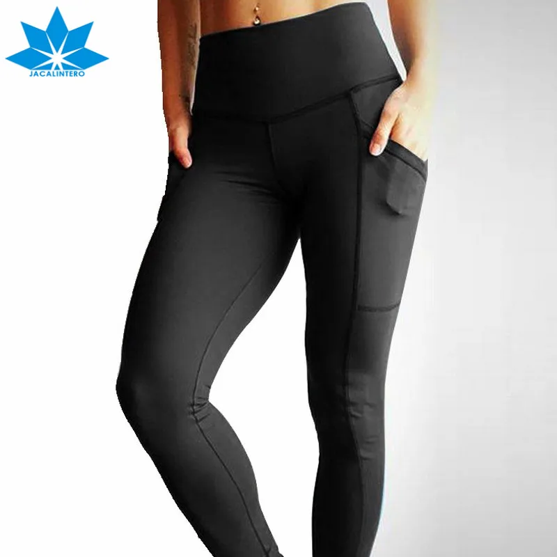 JACALINTERO Высокая Wiast женские эластичные Gymming тренировки спортивные штаны в стиле