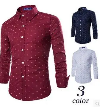 Модная Новая Европейская и американская мужская Повседневная рубашка с длинными