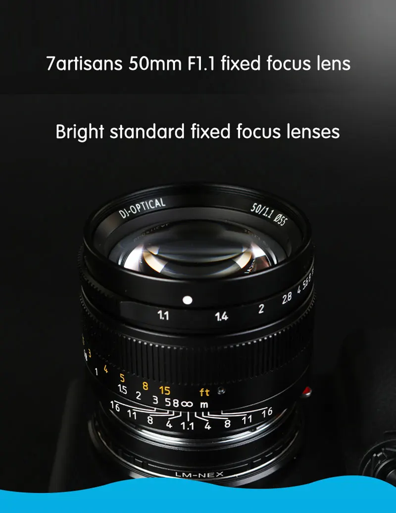 7artisans 50 мм F1.1 M Mount объектив с фиксированным фокусным расстоянием для Leica M LM объектив-Крепление камеры M-M M240 M2 M4 M4P M5 M6 M7 M8 M9 M9P M10