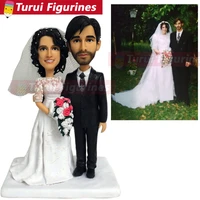 custom wedding couple bobblehead that look like you from photos custom kiss dolls wedding cake toppers silhouette gifts ideas