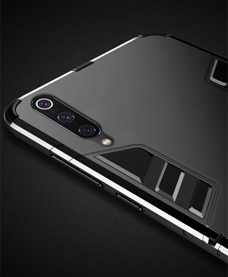 1000 шт. чехол с подставкой для Xiao mi 9 SE mi 8 Lite mi 9T Pro A1 A2 F1 Max 3 mi x 2S Гибридный ТПУ+ Жесткий ПК противоударный чехол