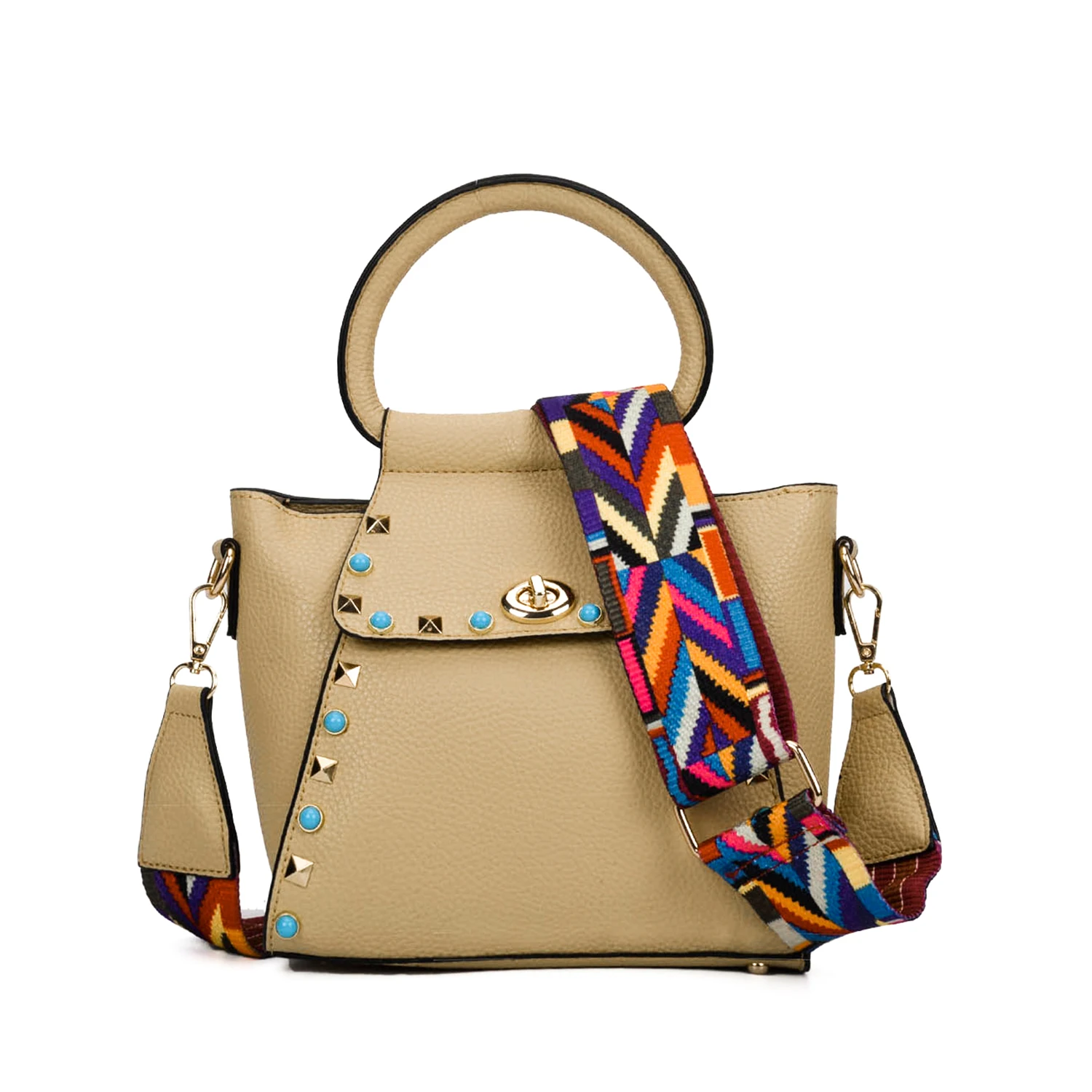 ZIWI Брендовая женская маленькая сумка с широким ремешком и заклепками Bolsa Feminina