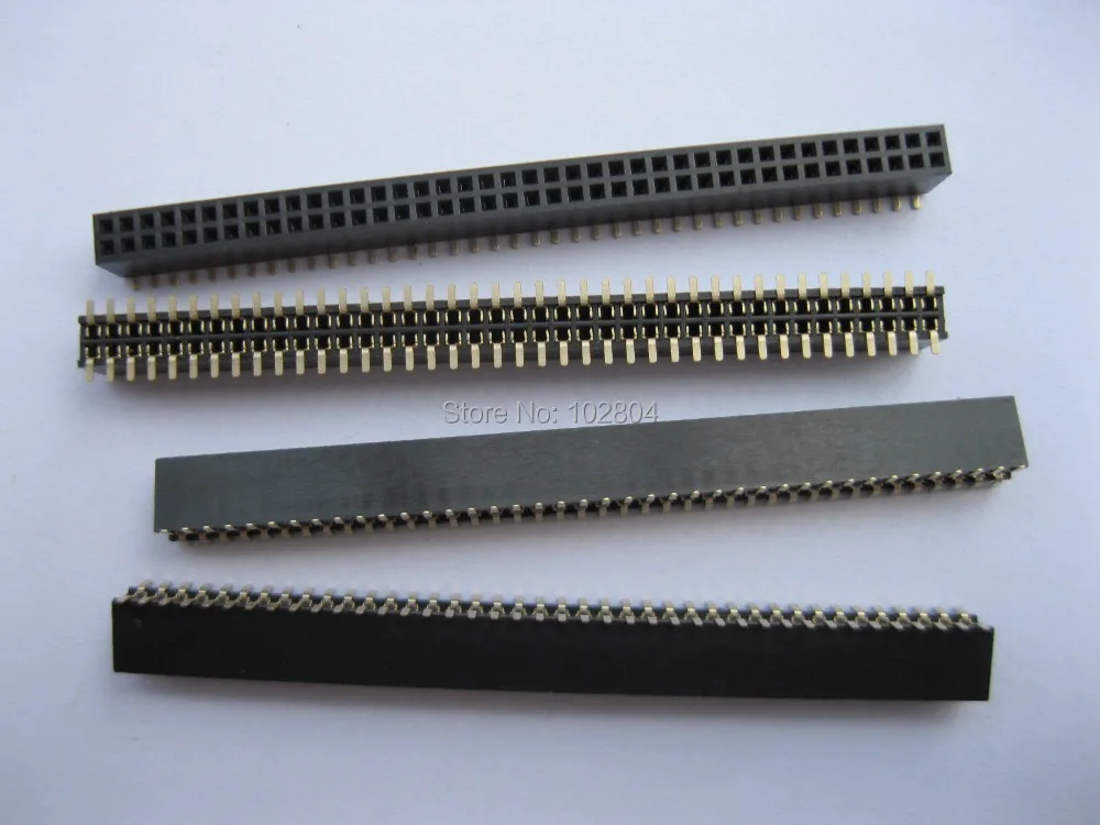 100 шт. позолоченные штырьковые разъемы SMD SMT 1 27 мм 2x40 80 контактов двухрядные полосы