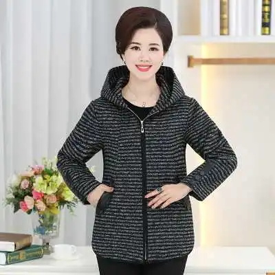 Winter Middle Aged Womens Hooded Imitation Lambs Fleece Jackets Ladies Warm Soft Velevt Coats Mother Overcoats Plus Size A4246 | Женская