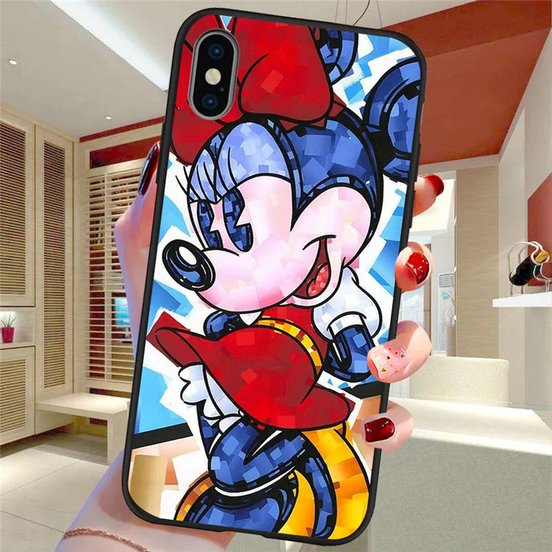 Мультфильм для iPhone X XR XS Max 5 5S SE 6 6S 7 8 Plus Oneplus 5T Pro 6T чехол для телефона Funda Coque Etui funda capinha mouse