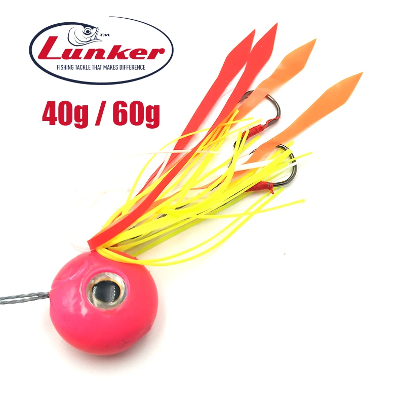 Lunker Тай Kabura резиновая 40 60 г Металическая дергающаяся лазерная головка Красного