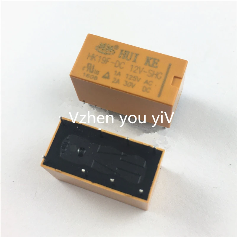 2 шт./DC12V 8 контактов 2pdt DC 12 В SHG катушка DPDT 2NO 2NC мини реле мощности PCB тип HUI KE HK19F|power