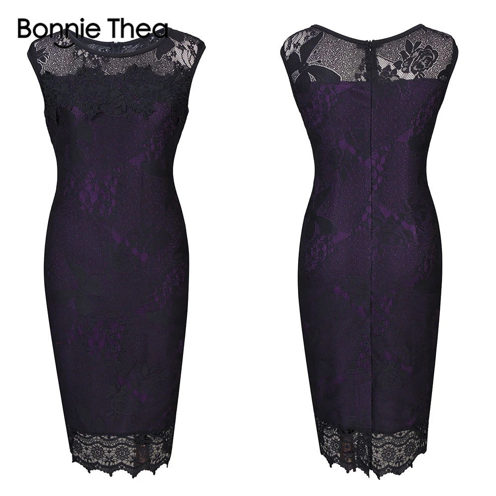 Bonnie Thea женское летнее кружевное тонкое шифоновое платье футляр сексуальное