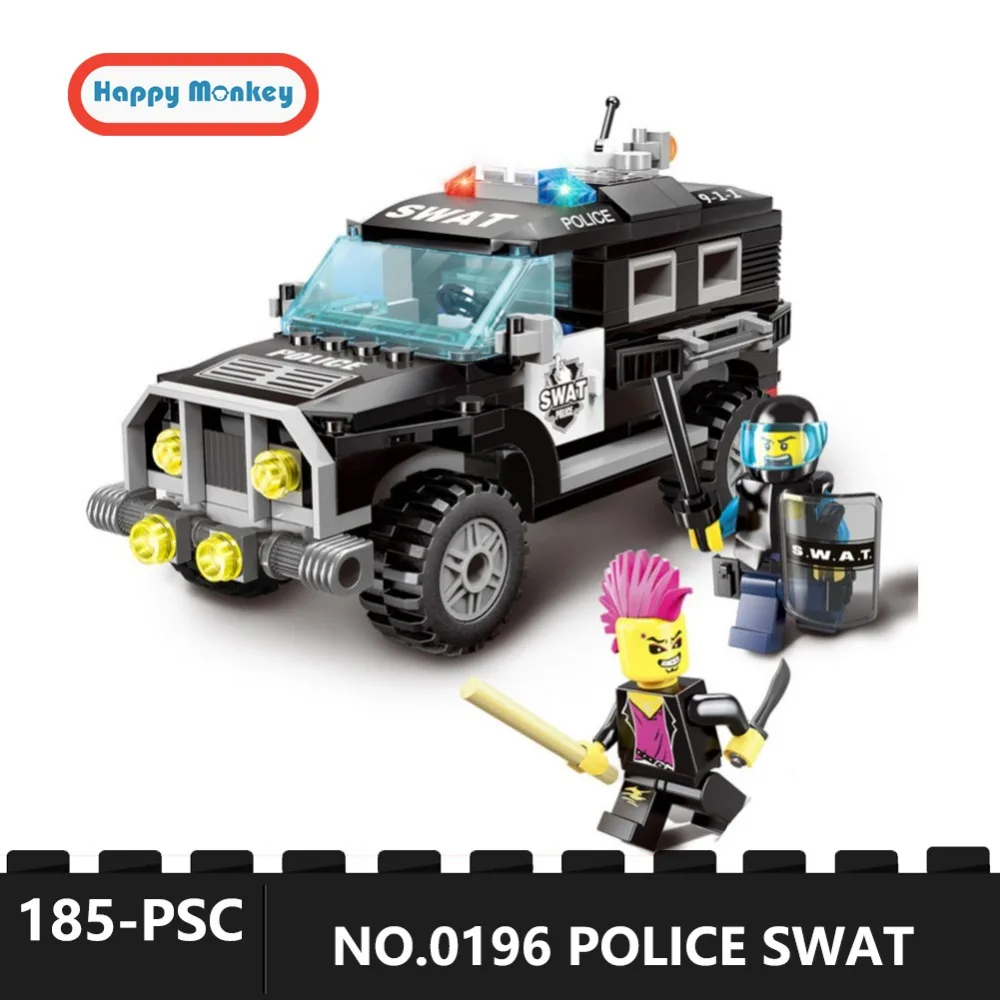 Fiery legoings Новая городская полиция SWAT SUV модели совместимы с большинством детских
