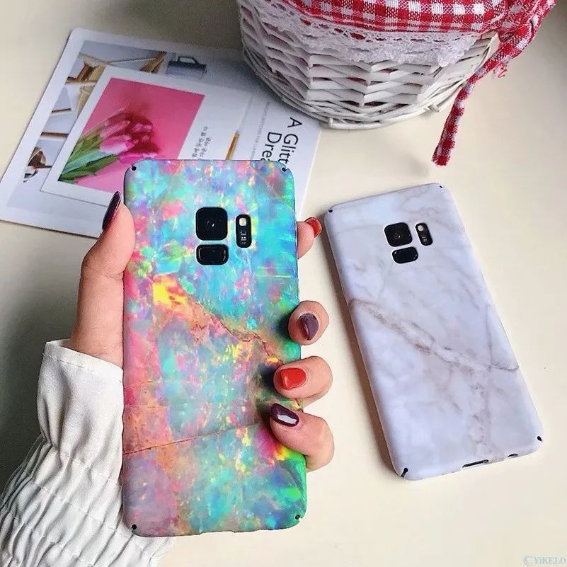 Мраморный чехол для телефона samsung Galaxy S7 Edge S8 S9 S10 Plus e Note 8 9 Note9 S10e S9+ жесткий чехол с рисунком