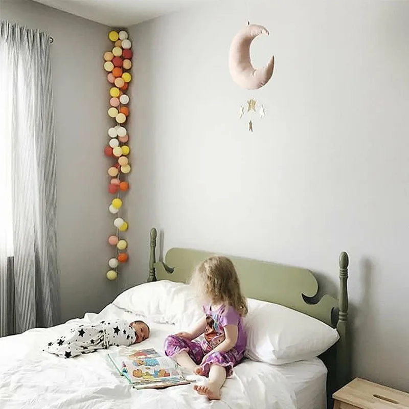 Детская подушка декор для детской комнаты Новорожденные Луна Звезда подвесной