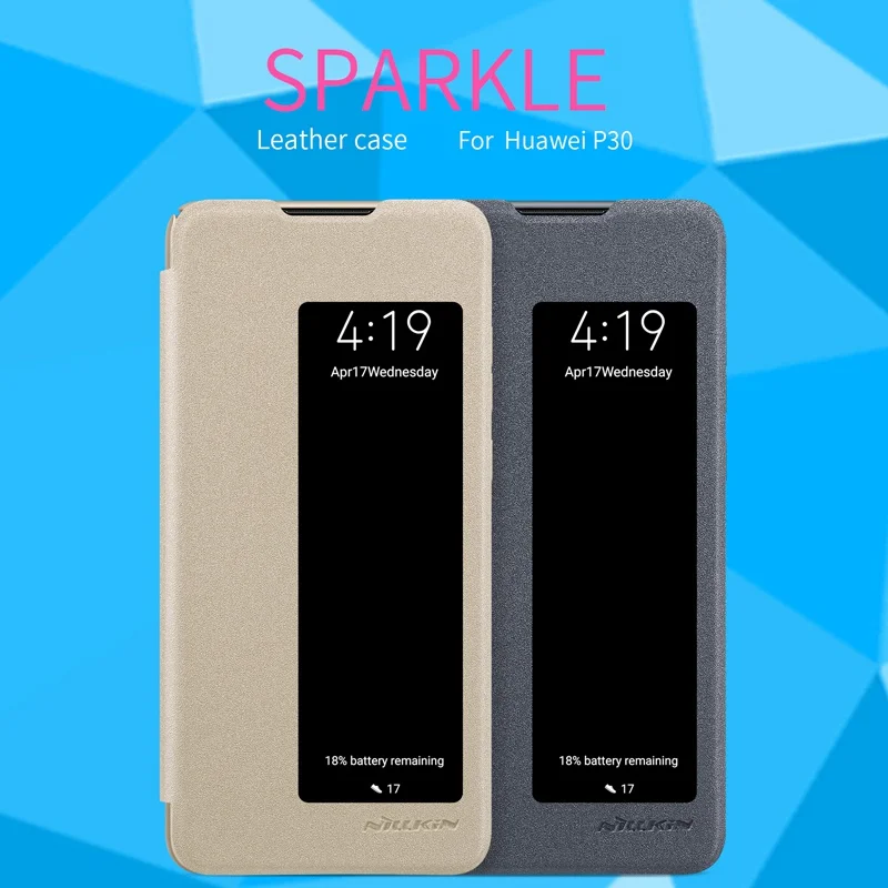 Чехол с откидной крышкой для Huawei P30 чехол Nillkin из блестящей искусственной кожи 6 1