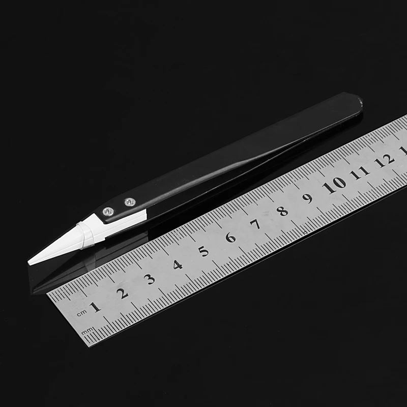 1 шт. пинцет с керамическими наконечниками и ручкой из нержавеющей стали|ceramic tipped