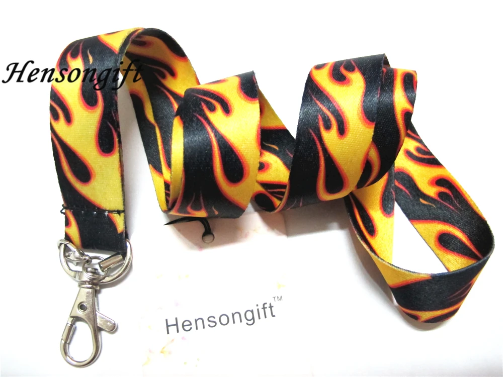 Hensongift брелок с огнем Badge Lanyard для ключей держателей ID ремешки на шею телефона