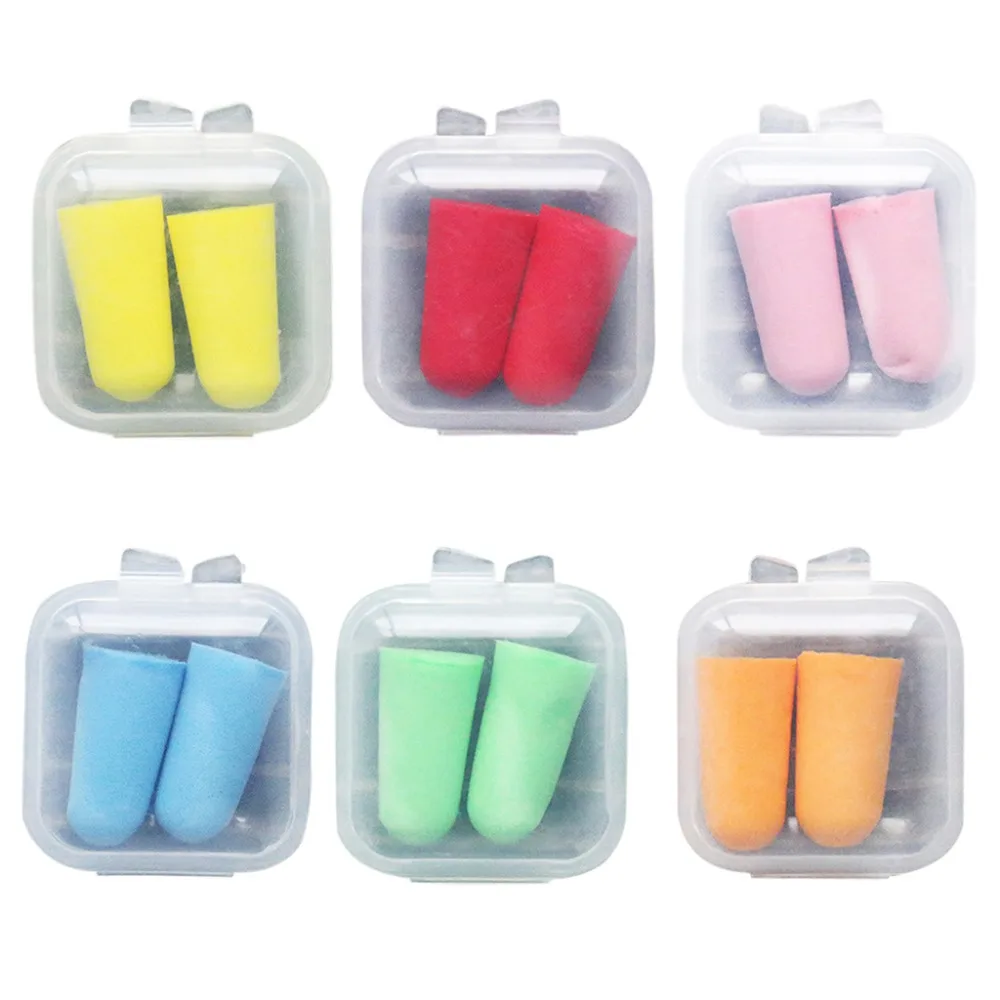 

12Pcs/6Pair Soft Foam Ear Plugs Tapered Travel Sleep Noise Cancelling Hearing Protection Sponge Earbuds Reusable Box Ear Care