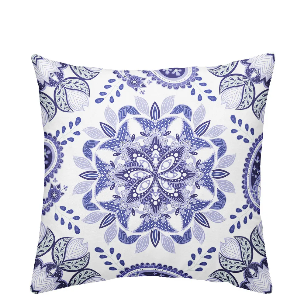 Бохо цветок наволочка синий и белый под фарфор диванные подушки домашнее сиденье