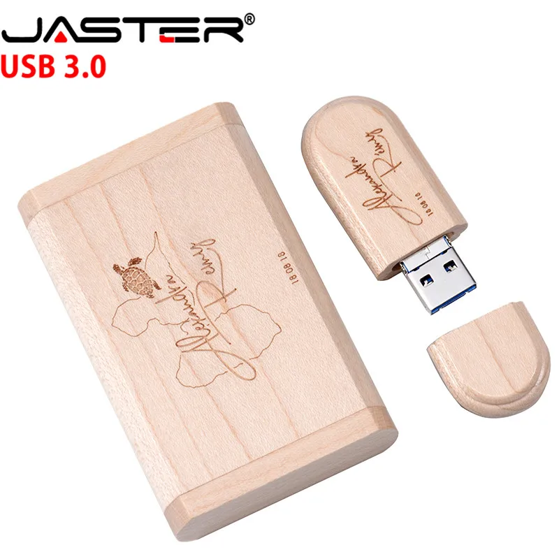 JASTER (более 10 шт бесплатный логотип) кленовый деревянный + коробка флеш накопитель