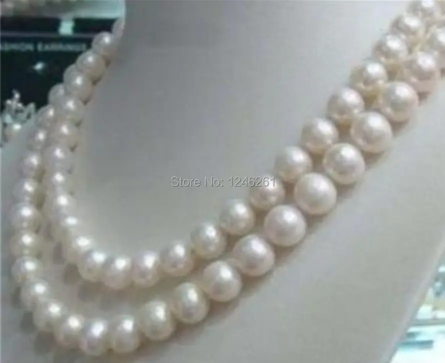 

8-9mm White Rould Akoya Cultured Pearl Shell Necklace Rope Chain Beads Girl Jewelry Making Natural Stone 34inch (Minimum Order1)