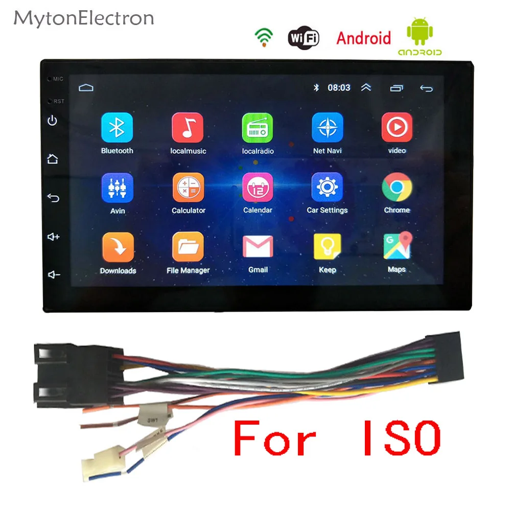 Android автомобильный радио мультимедиа аудио стерео FM два Din gps навигатор Bluetooth для Volkswagen Honda Nissan hyundai Kia Toyata CR-V - Цвет: For ISO player