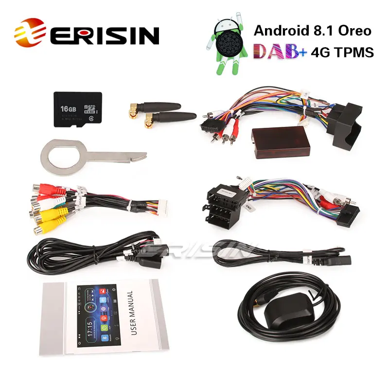 Erisin ES3973A 7 &quotAndroid 8 1 автомобильный стерео DAB + gps TPMS DTV IN BT CD Satnav для AUDI A3 S3 RS3 RNSE