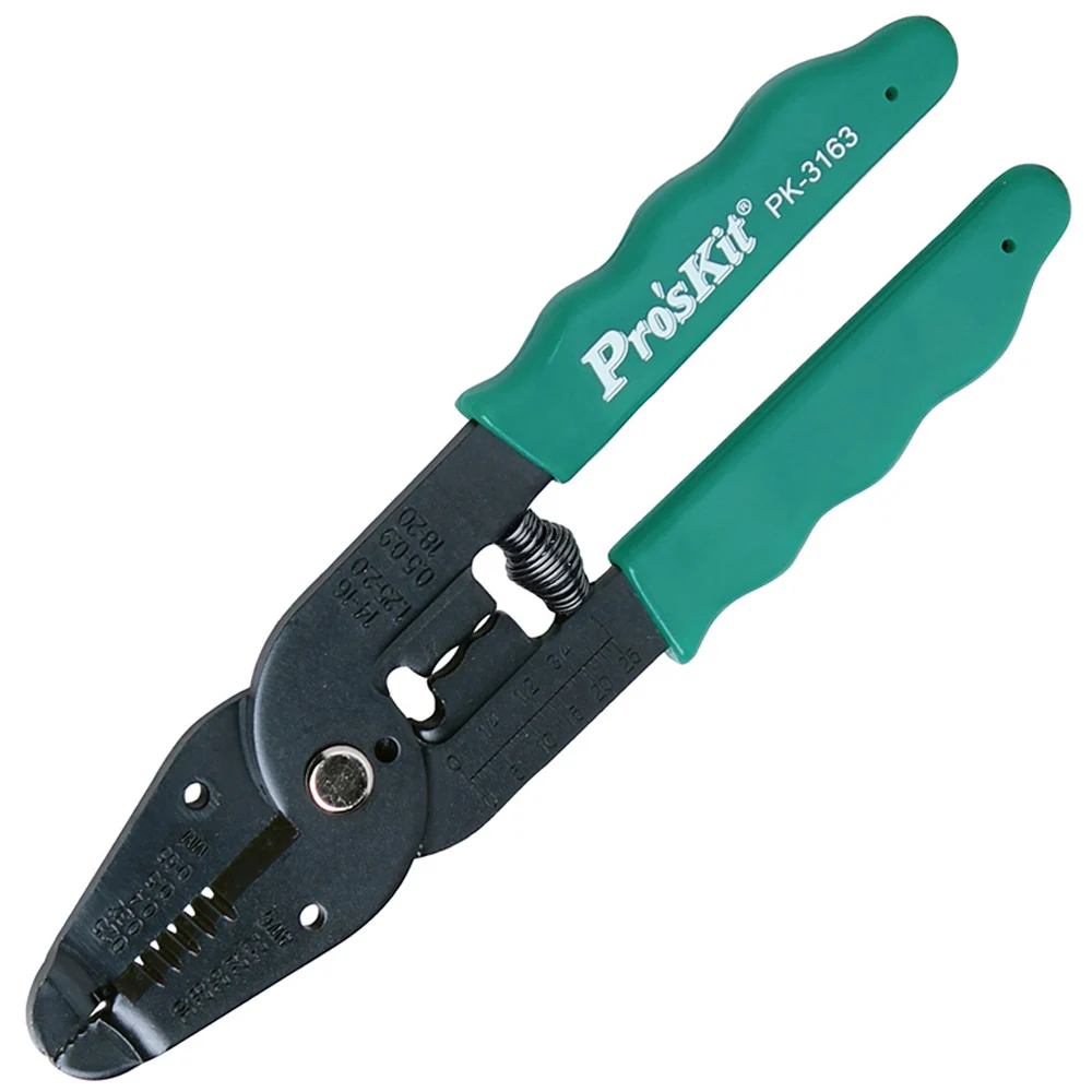 Pro'skit 8PK-3163 7в1 Многофункциональный обжимной зачистки плоскогубцы провода кабельный резак зачистки щипцы для AWG 30, 28, 26, 24, 22