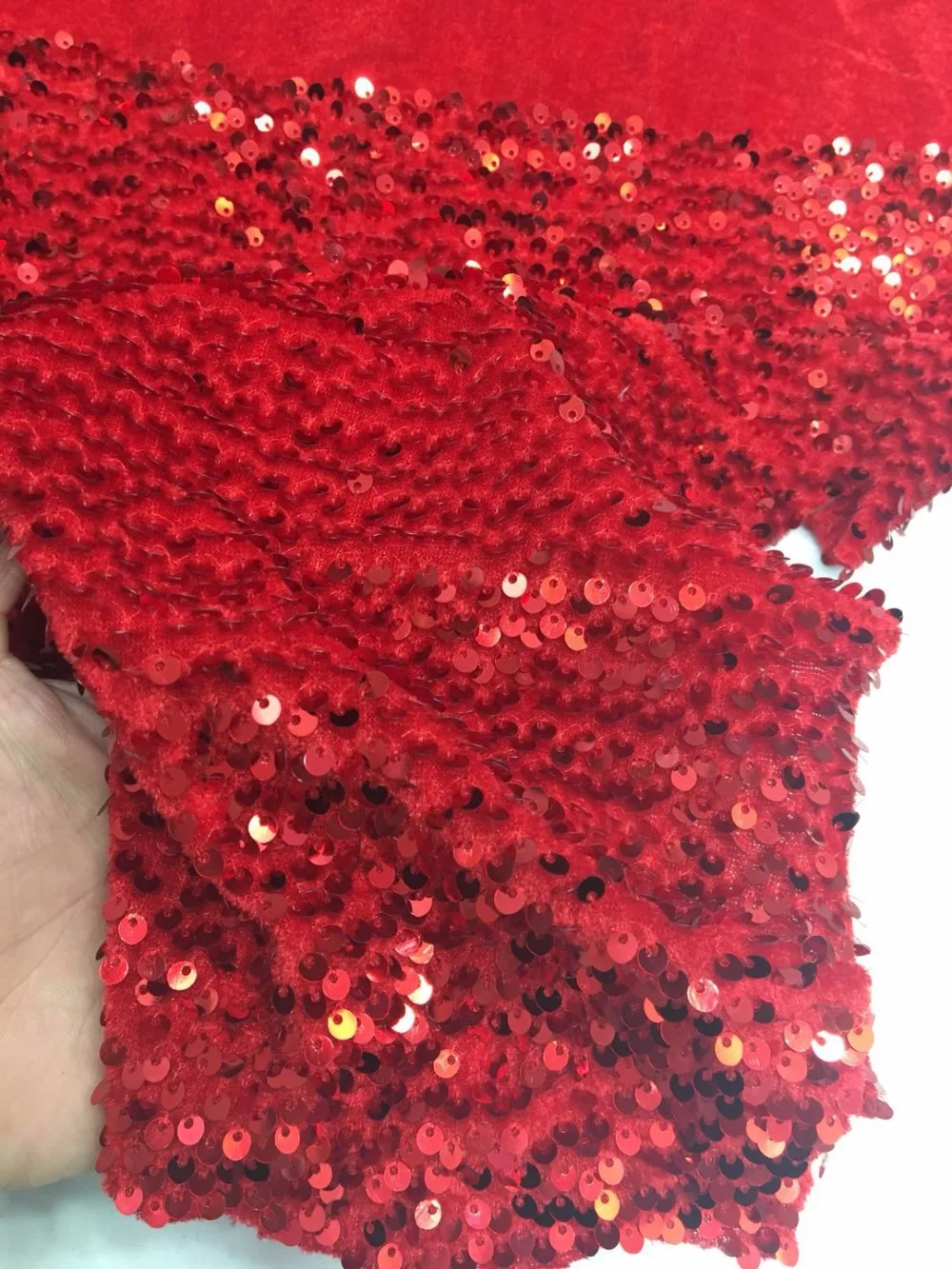 fast shipping fb110# stock 5yards /bag red color velvet sequin embroidery bride wedding lace for sawing/party dress | Дом и сад