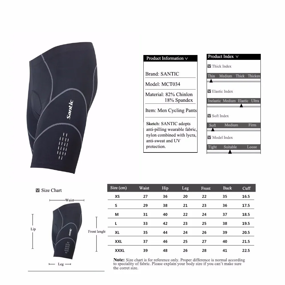 

Santic Coolmax 4D Padded Cycling Shorts Shockproof MTB Road Bike Shorts Reflective Bicycle Short Pants Bermuda Ciclismo