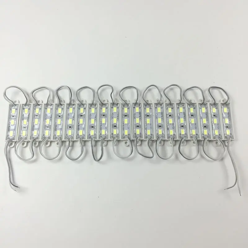 100 шт. SMD 5730 3 светодиодных модуля DC12V водонепроницаемый холодный белый