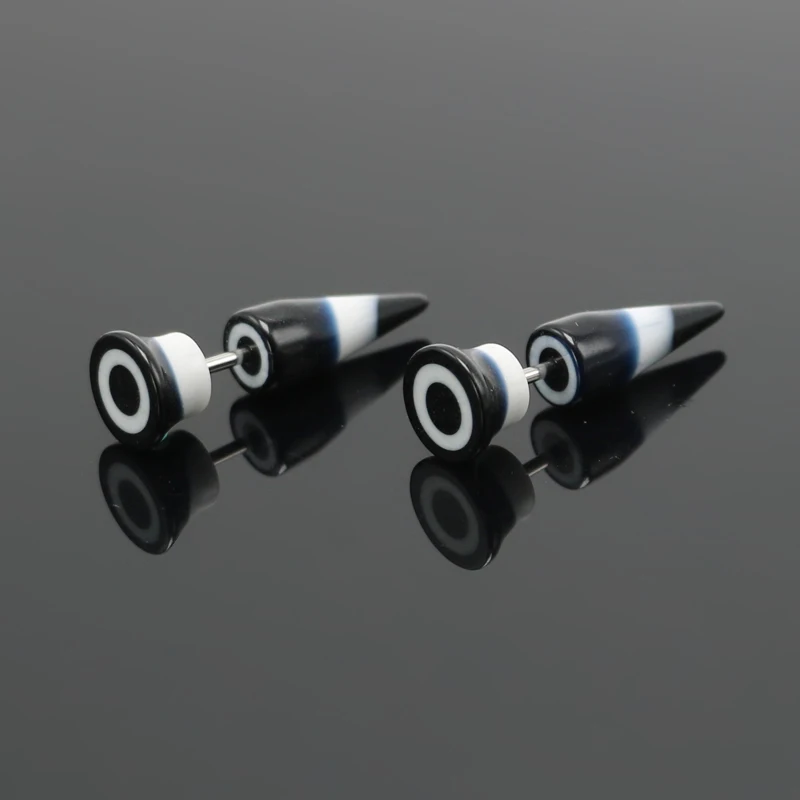 1 пара новые круглые черные белые Модные накладные ушные пробки пирсинг 16 г