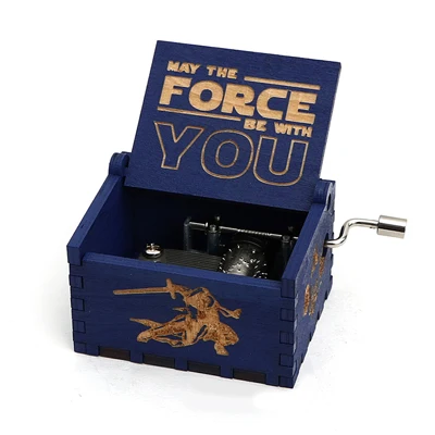 Star wars-Blue Резьба по дереву, ручная работа, розовая музыкальная шкатулка Сейлор Мун, игра на трон, музыкальная шкатулка, тема Caixa De Musica, подарок на день рождения, подарок для девочки - Цвет: Star wars-Blue