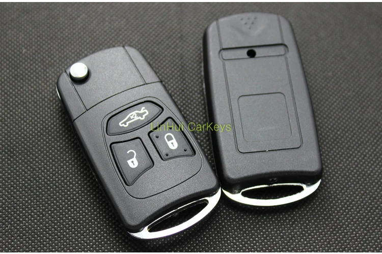 PINECONE для CHRYSLER 300C SEBRING JEEP WRANGLER COMPASS 3 кнопки Uncut Латунное лезвие Модифицированный корпус дистанционного ключа 1 шт. без сиденья