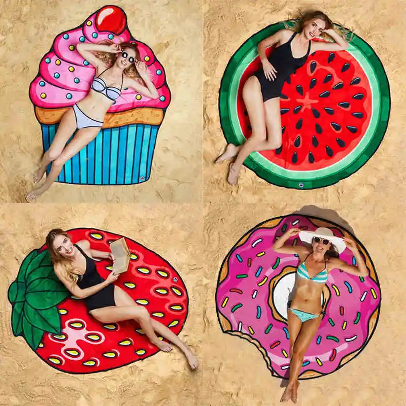 Мультяшная пляжная Подушка большая накидка для плавания шаль коврик отдыха на