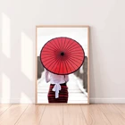 Японская девушка фото современное настенное Искусство Холст плакат печатные азиатские искусства живопись Настенная картина для спальни украшение для дома