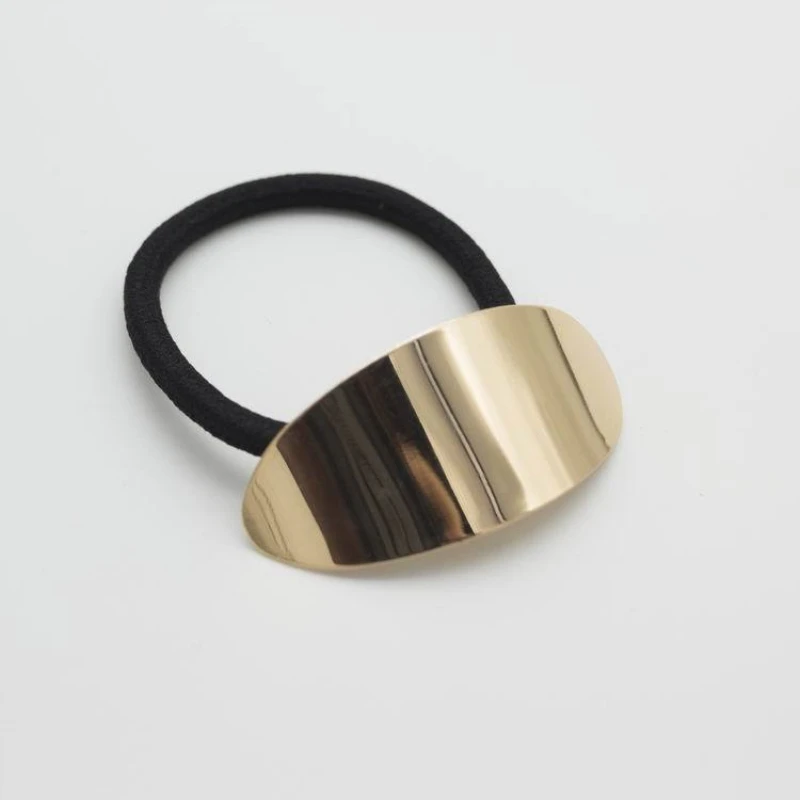1Pc Women Metal Hair Ties Ponytail Holder Vintage Ring Elastic Rubber Hairband Simple Rope Elegant Accessories |