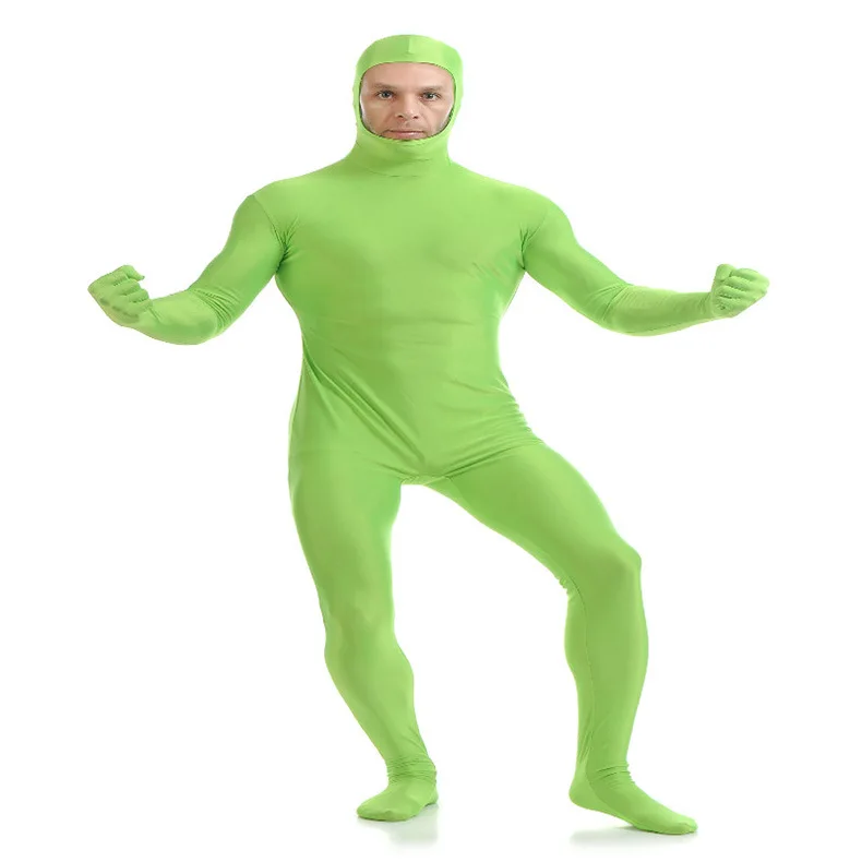 

(SOF009) Green Lycra Spandex Full Body Fetish Zentai Skin Tights Unisex Bodysuit Cosplay Costume Unitard Jumpsuit Dancewear