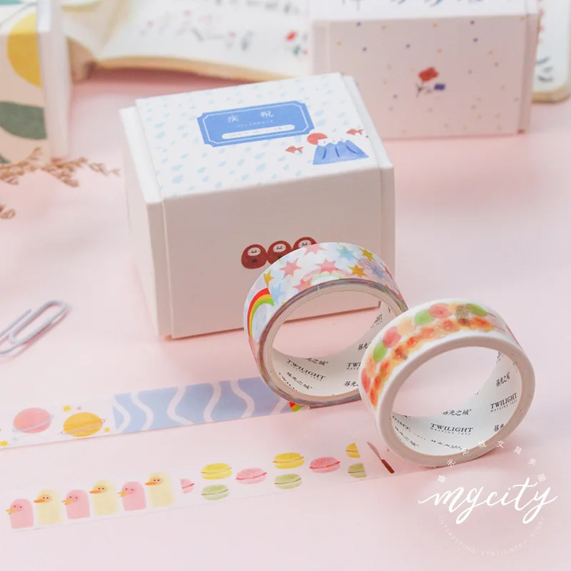 1 компл./лот DIY японский Бумага прекрасный Да здравствует серии декоративная клейкая лента мультфильм лента Washi/клейкую ленту наклейки