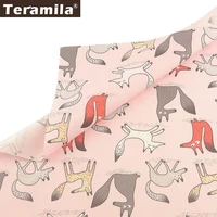 teramila foxes animal design 100 cotton fabric pink tecido diy patchwork pillow quilting cloth sewing home textile bed sheet