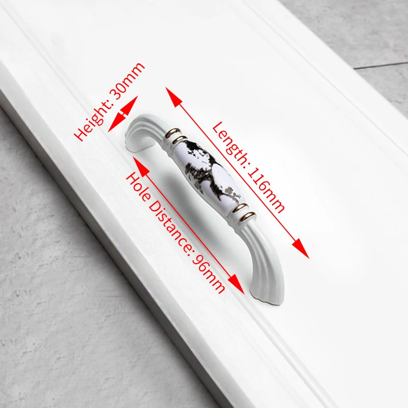 Handle-LA260W-96 NAIERDI китайские винтажные ручки для шкафа из алюминиевого сплава, дверные ручки для кухни, ручки для шкафа, черные ручки для ящиков, Мебельная ручка - Цвет: Handle-LA260W-96