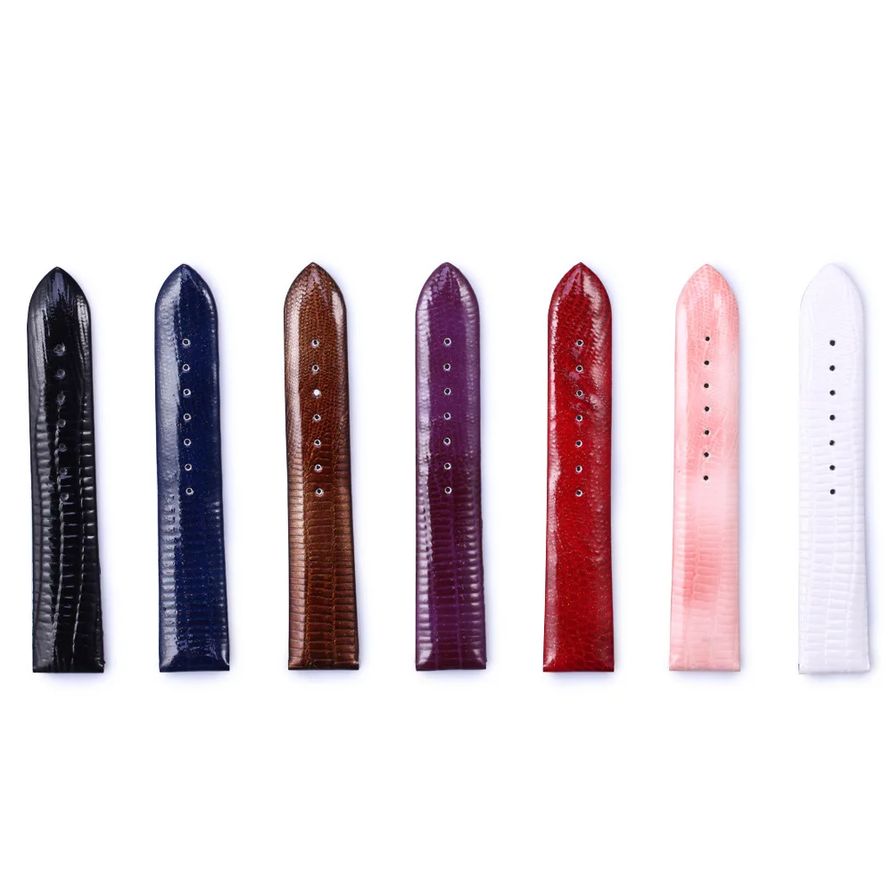 Ремешки для наручных часов красный розовый белый синий черный ящерица полоска 12