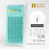 10 d premade fans 12 rows lot permanent cils volume lashes natural long individual eyelashes extension handmade free shipping