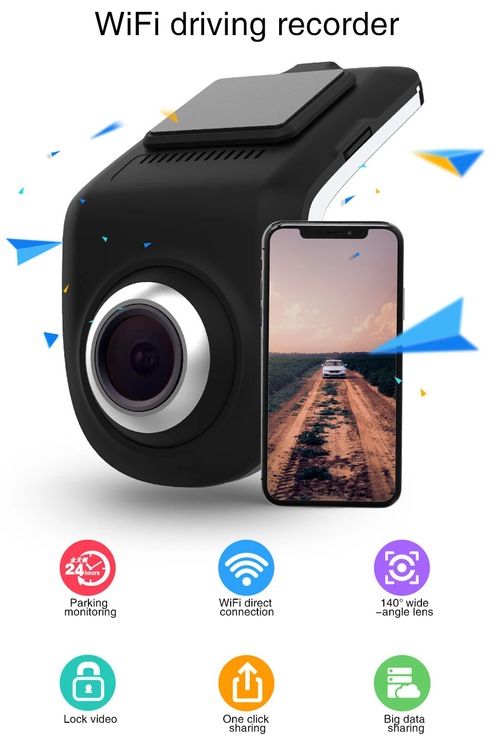 Скрытая приборная камера 1080P HD ночного видения Wi-Fi мобильное приложение Беспроводное управление DVR видео регистратор авто камера рекордер K6000A