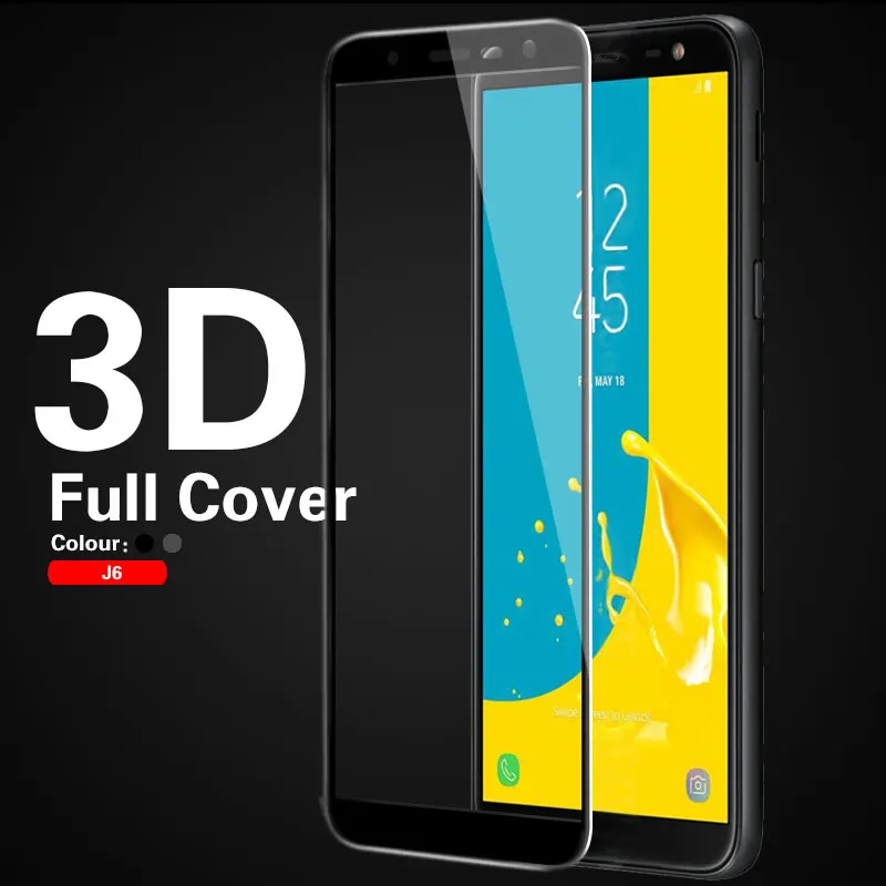 Красочные рамки 3D для защиты от солнца стеклянная пленка Samsung Galaxy J4 + плюс J4Plus J6
