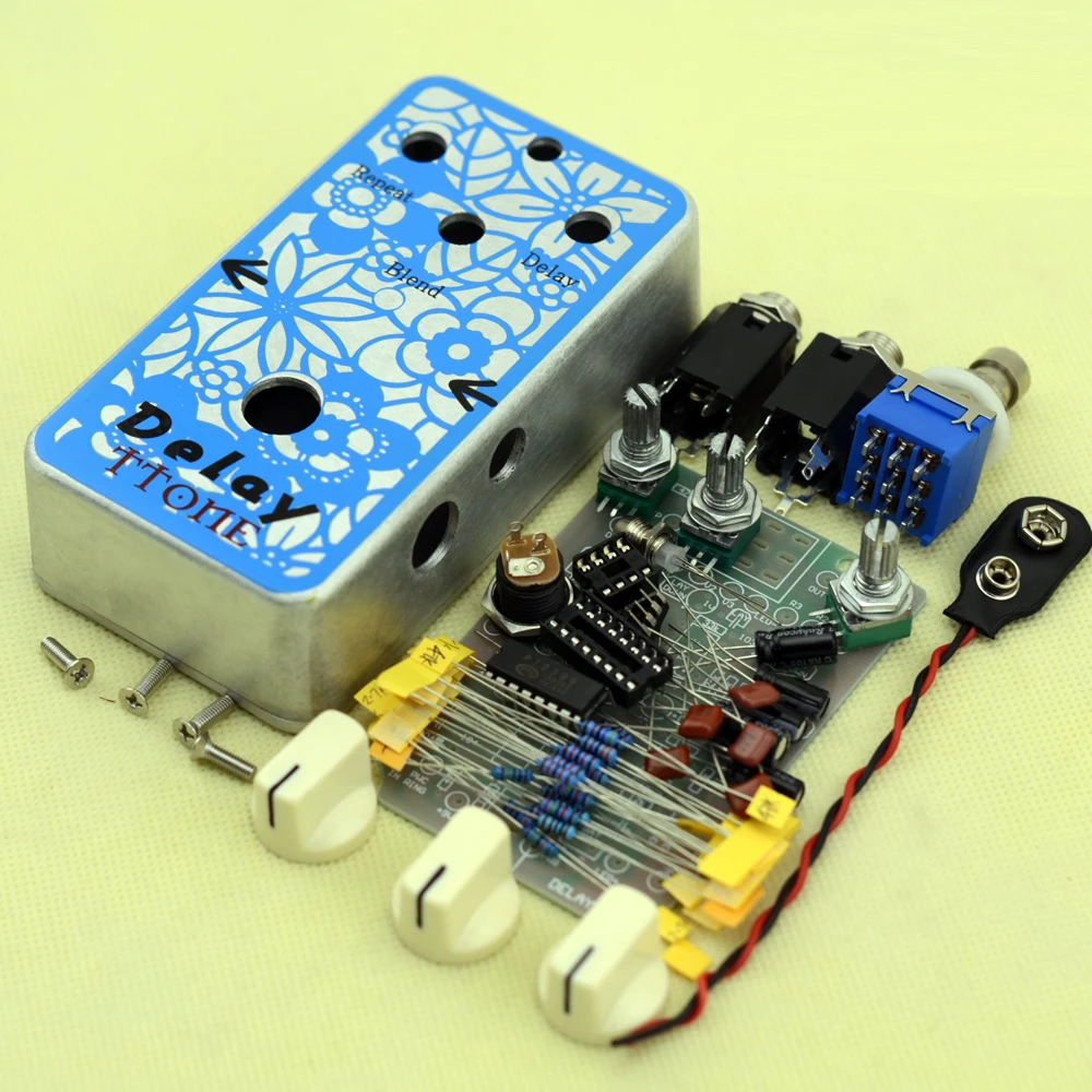DIY Задержка гитары аналоговый эффект педали полный наборы с 1590B/Стиль гитары педаль эффектов алюминий топать коробка