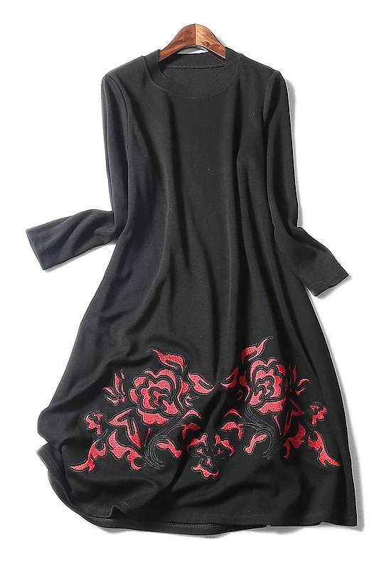 Платье женское новое платье трапециевидной формы с длинным рукавом и