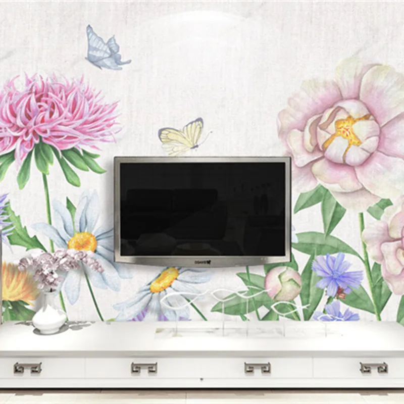 Скандинавские цветы обои для стен 3D настенные фрески фото ручная роспись листья