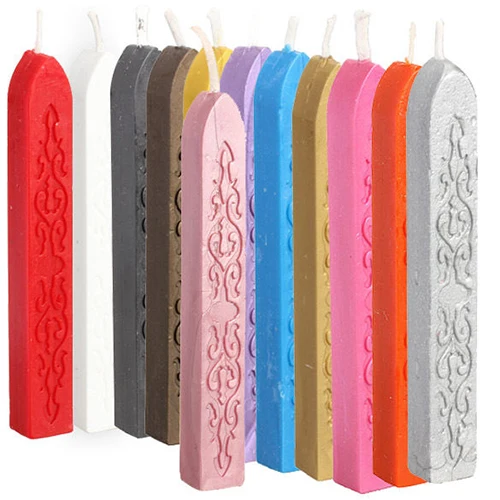 5Pcs Colorful Candle Wedding Square Style Sealing Wax Stick with Wick Set | Канцтовары для офиса и дома