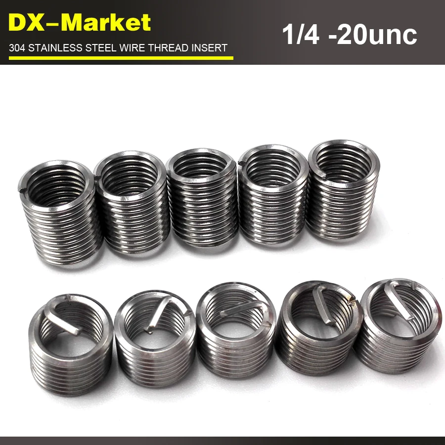 1/4-20unc x3D 100 шт. 304 нержавеющая сталь 1/4 unc резьбовые вставки sus304 крепежные детали для