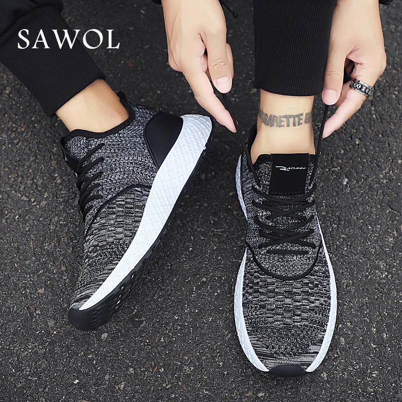 Men Casual Shoes Sneakers Brand Male Mesh Flats High Quality Breathable Slip On Loafers Spring Autumn Sawol | Обувь