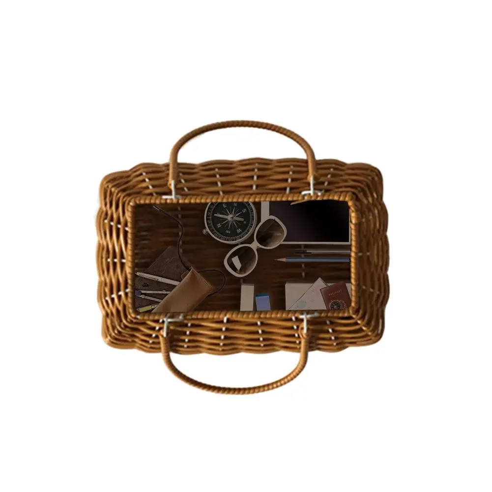 Ручной работы плетёная ротанговая вырез пляжная сумка в стиле ретро из плетеной